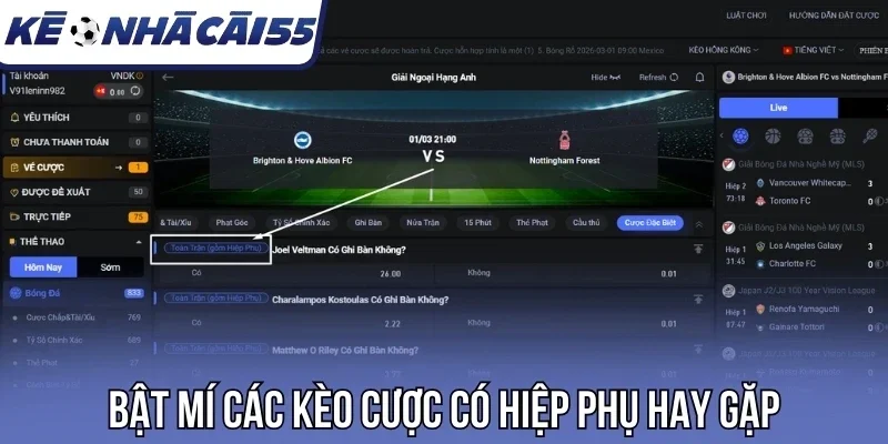 Bật mí các kèo cược có hiệp phụ hay gặp