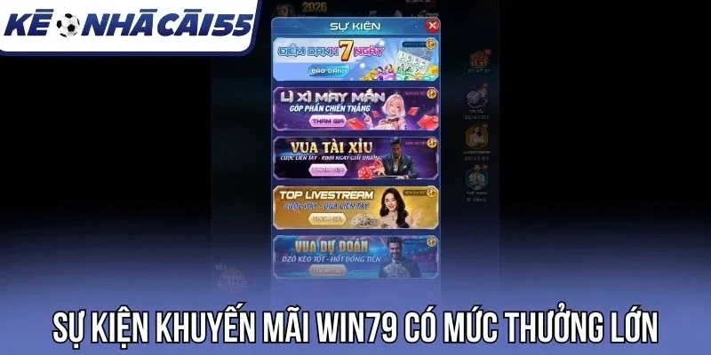 Sự kiện khuyến mãi Win79 có mức thưởng lớn