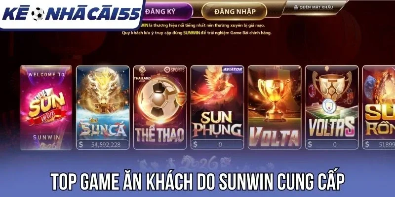 Top game ăn khách do Sunwin cung cấp