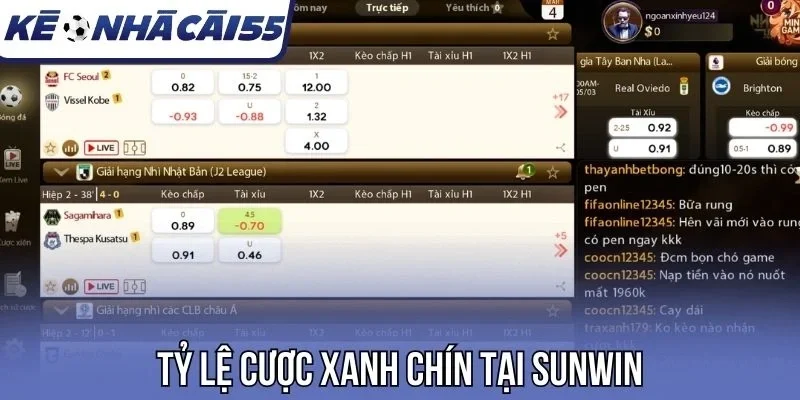 Tỷ lệ cược xanh chín tại Sunwin