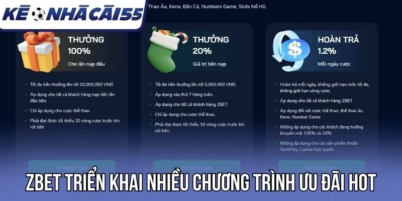 Zbet triển khai nhiều chương trình ưu đãi hot